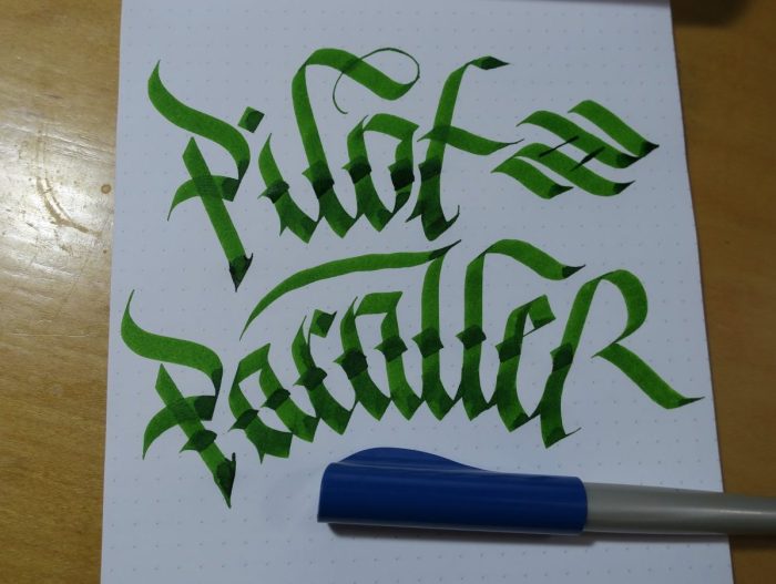 Pilot Parallel Pen and Fraktur Calligraphy writing Example