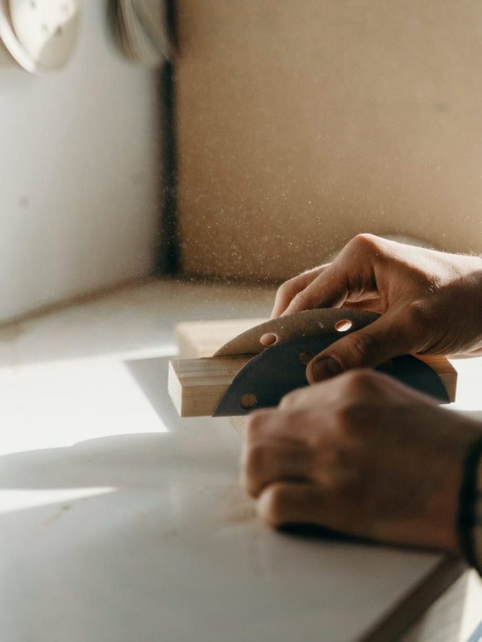 a person doing woodwork
