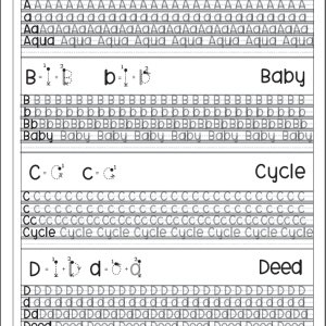 Letter page from Proper Handwriting Practice Sheets
