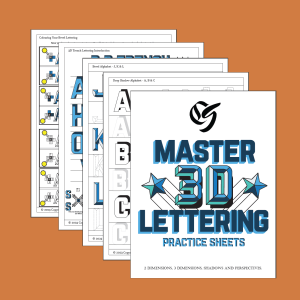 Master 3D Handlettering Practice Sheets