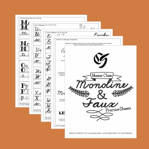 Master Class Monoline and Faux Calligraphy Practice Sheets Featured Image